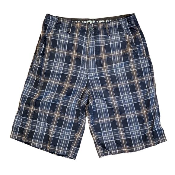 UNIONBAY Other - Unionbay Chino Shorts Men Size 32 Dark Gray Brown Plaid Casual Lightweight